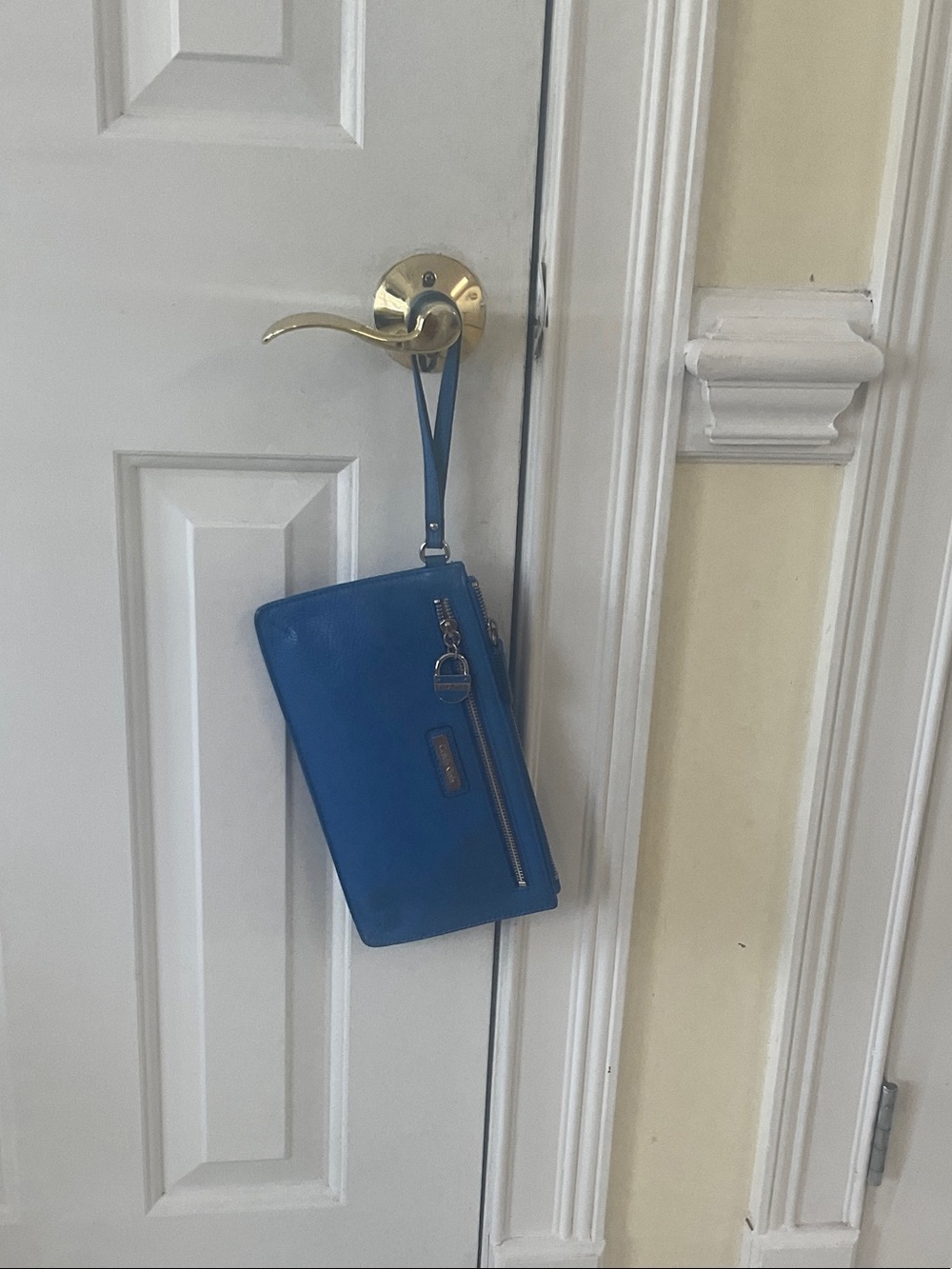 Blue Wristlet Clutch - Sleek Zip WristletCalvin Klein